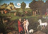 The Company of Cpt. Allaert Cloeck And Lt. Lucas Jacob [detail #1] Paintings - The Paradise by Lucas Cranach the Elder